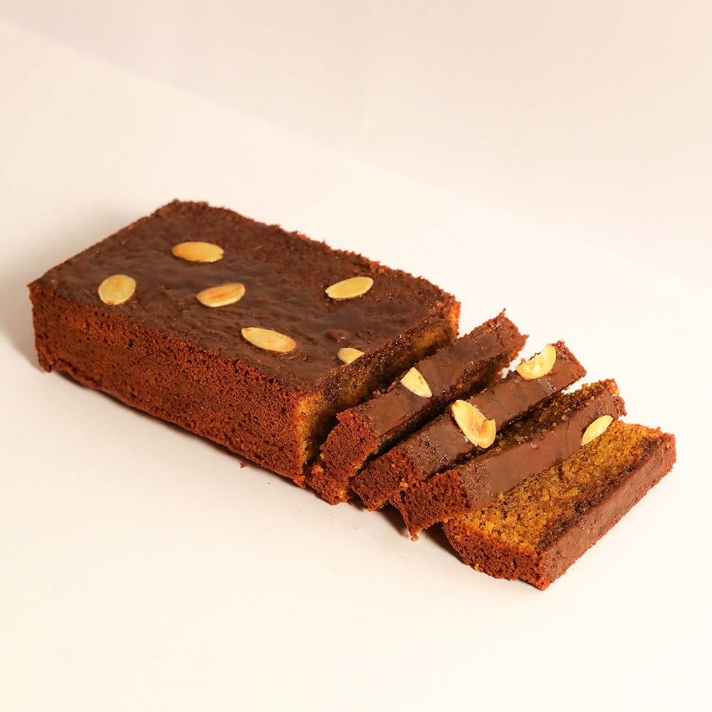 Salted Palm Jaggery Caramel Almond Cake