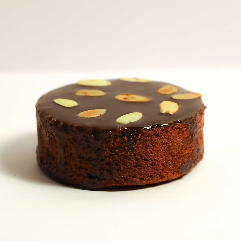 Salted Palm Jaggery Caramel Almond Cake