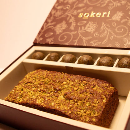 Pistachio Cake and Matcha & Fig Truffles