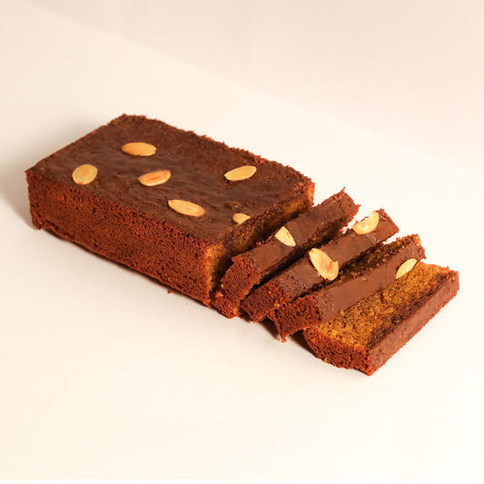 Rum Infused Palm Jaggery Caramel Almond Cake
