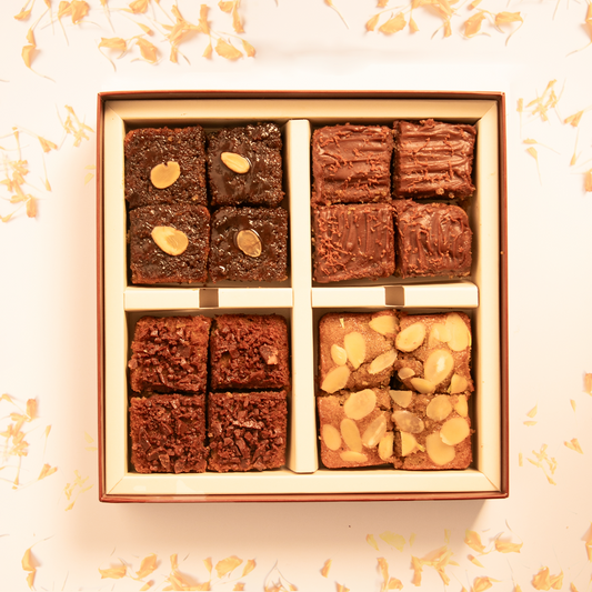 The Classic Almond, Chocolate Chunk, Orange Chocolate and Salted Palm Jaggery Cake Bites Hamper
